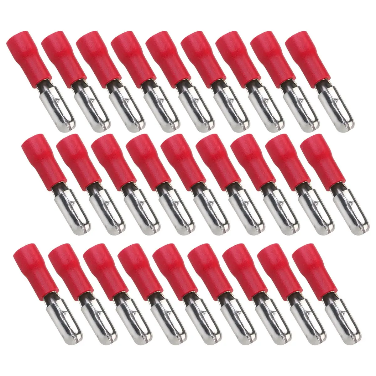 100Pcs Premium Cold Press Bullet Connectors Terminals Kit Insulated Quick Splice Electrical Wiring for Automotive Boat