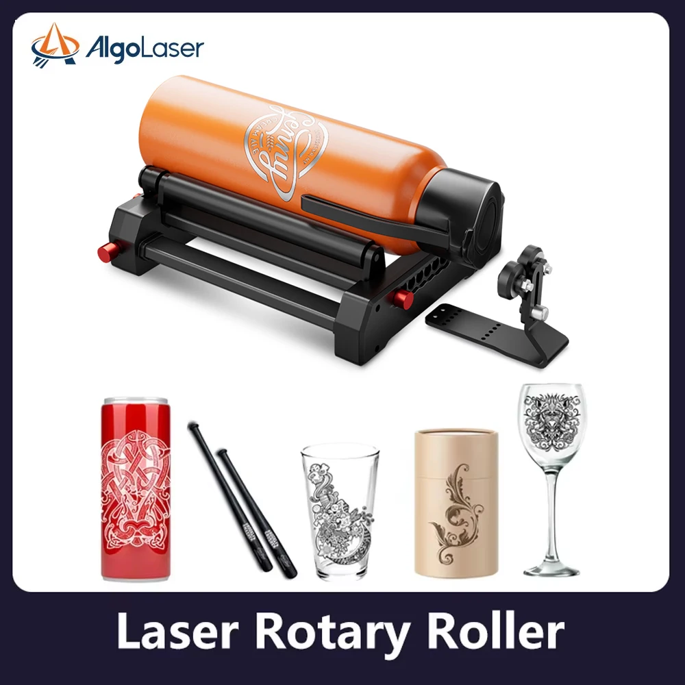 Rullo rotante AlgoLaser 360 °   Asse rotante per TUTTE le macchine per incisore laser Algolaser per incidere bottiglie di tazze cilindriche