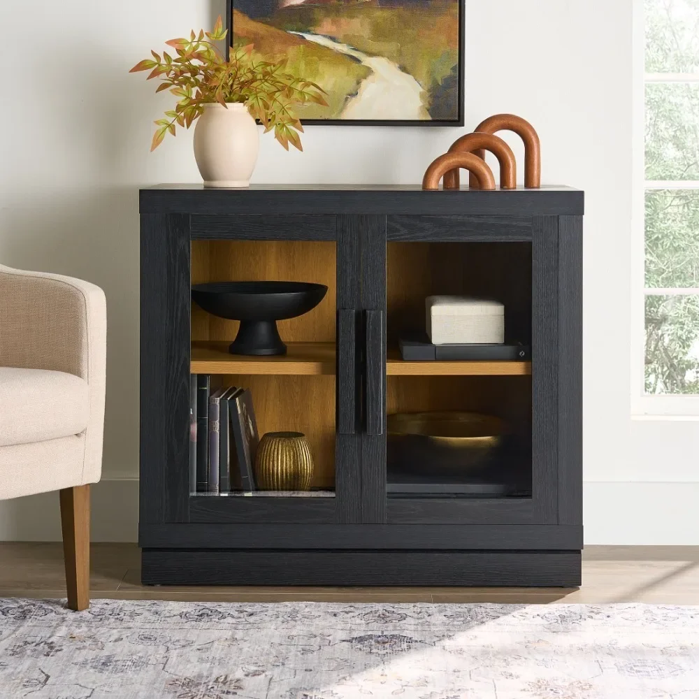 

Ezra Accent Cabinet, Rich Black Finish living room cabinet