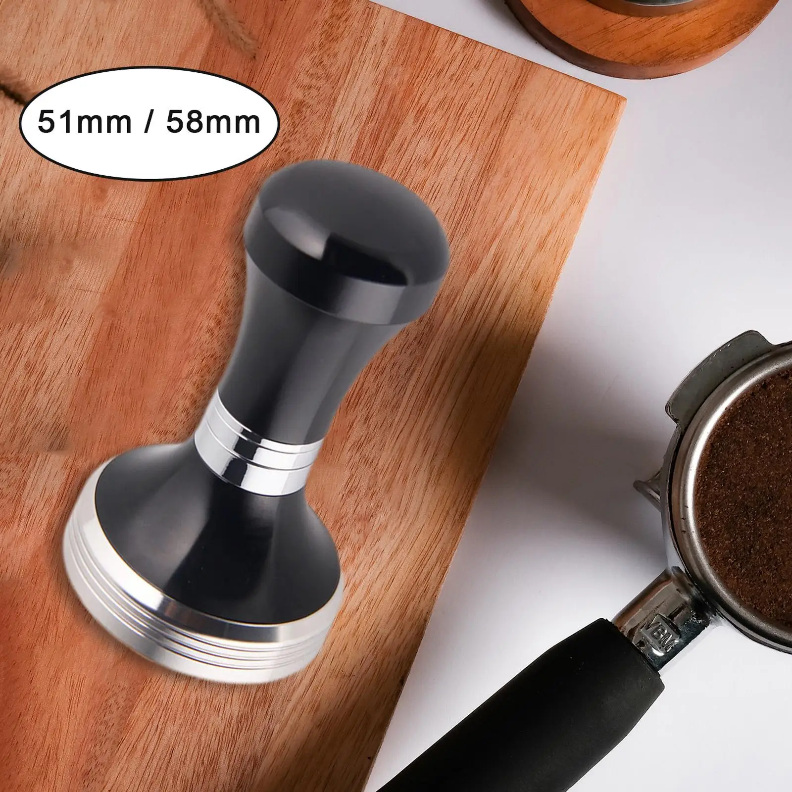 แทมเปอร์กาแฟสําหรับเครื่องชงกาแฟเอสเปรสโซ, ฐานสแตนเลสสตีลแบน, แทมเปอร์ที่ถอดออกได้, อุปกรณ์เสริมเอสเปรสโซ