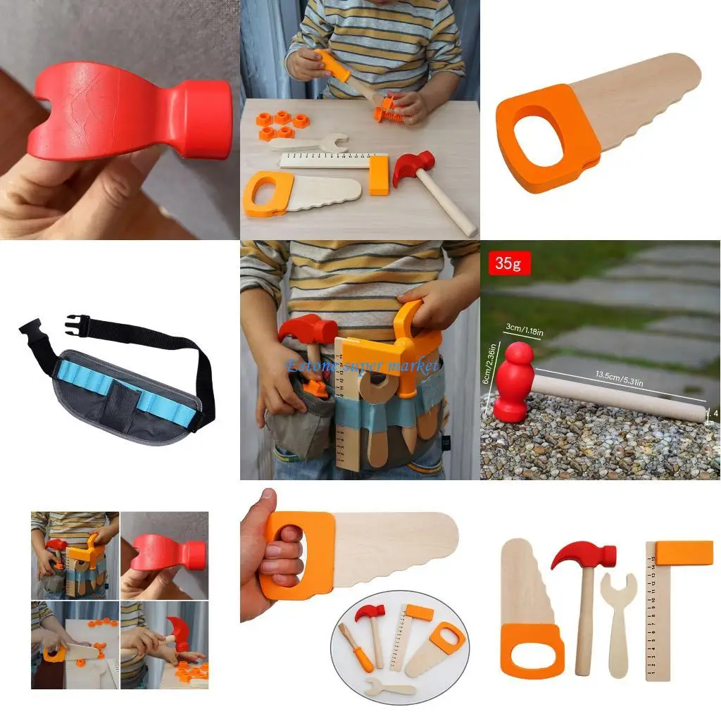 

090B Safe Carpenter Toy Set Toddler Realistic Construction Fine Motor Skill Toy