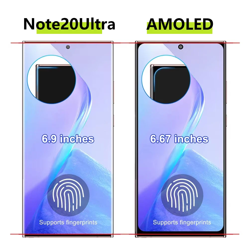 AMOLED for Samsung Galaxy Note 20 Ultra N985F Lcd Display Digital Touch Screen with Frame for Samsung Galaxy Note 20 Ultra 5G