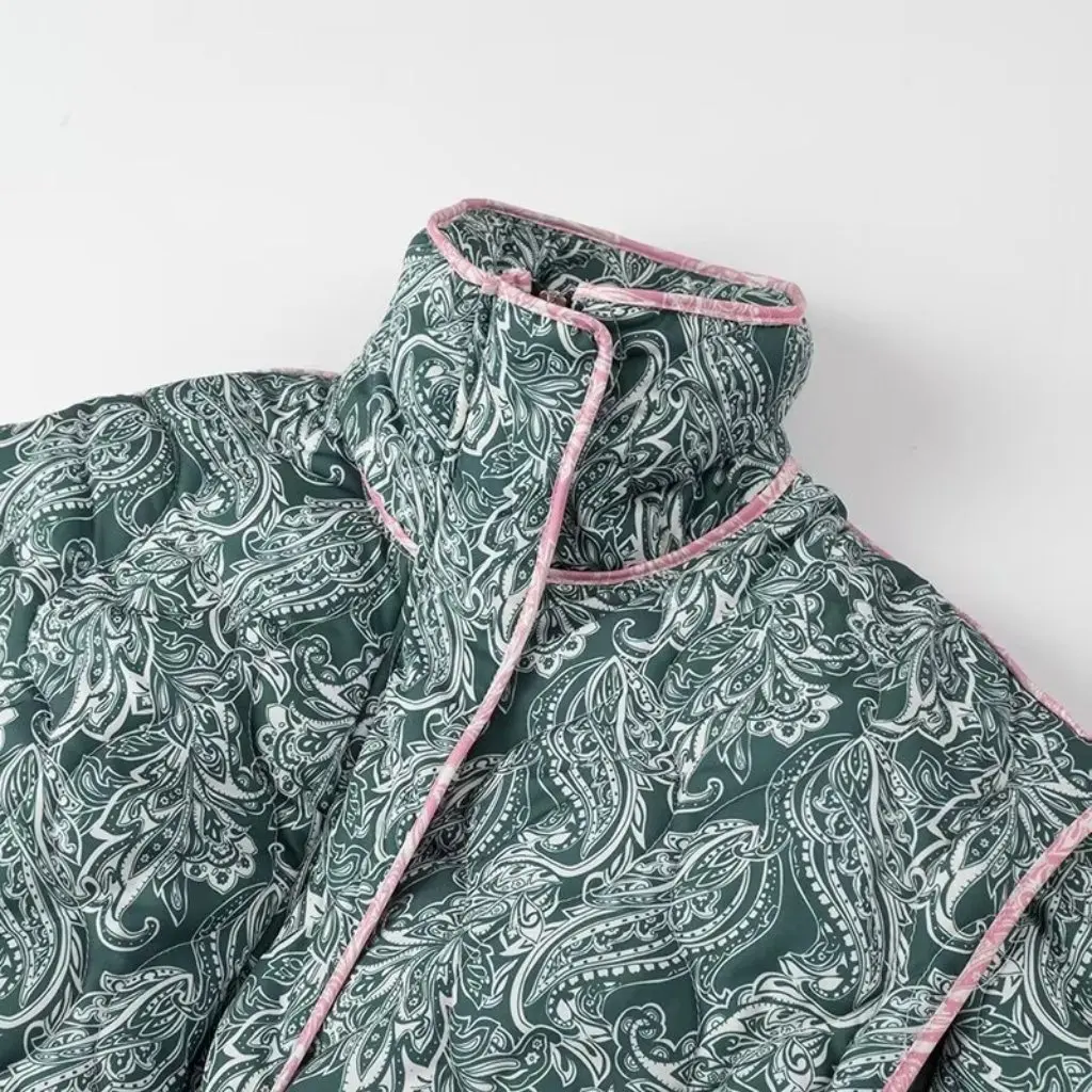 

Removable Two-Wear Cotton Coat for Women Printed Design European And American Style Export Quality Fashionable Outerwear
