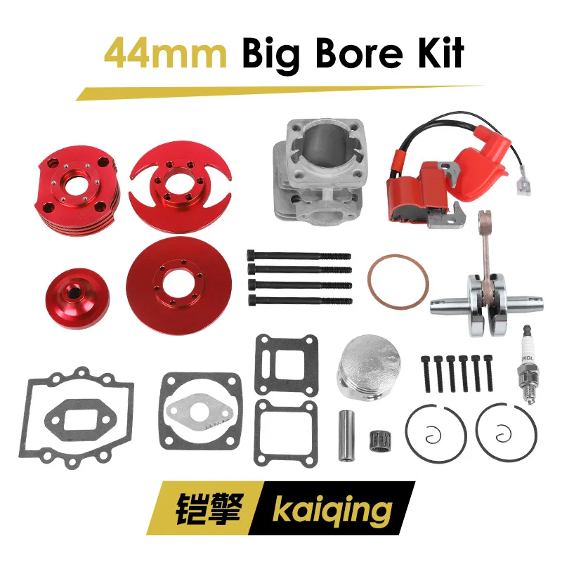 49cc Mini Motorcycle CNC Modification 4-Piece Set Cylinder Head, Piston, Full Round Crankshaft Gasket, and High Voltage Pack Kit