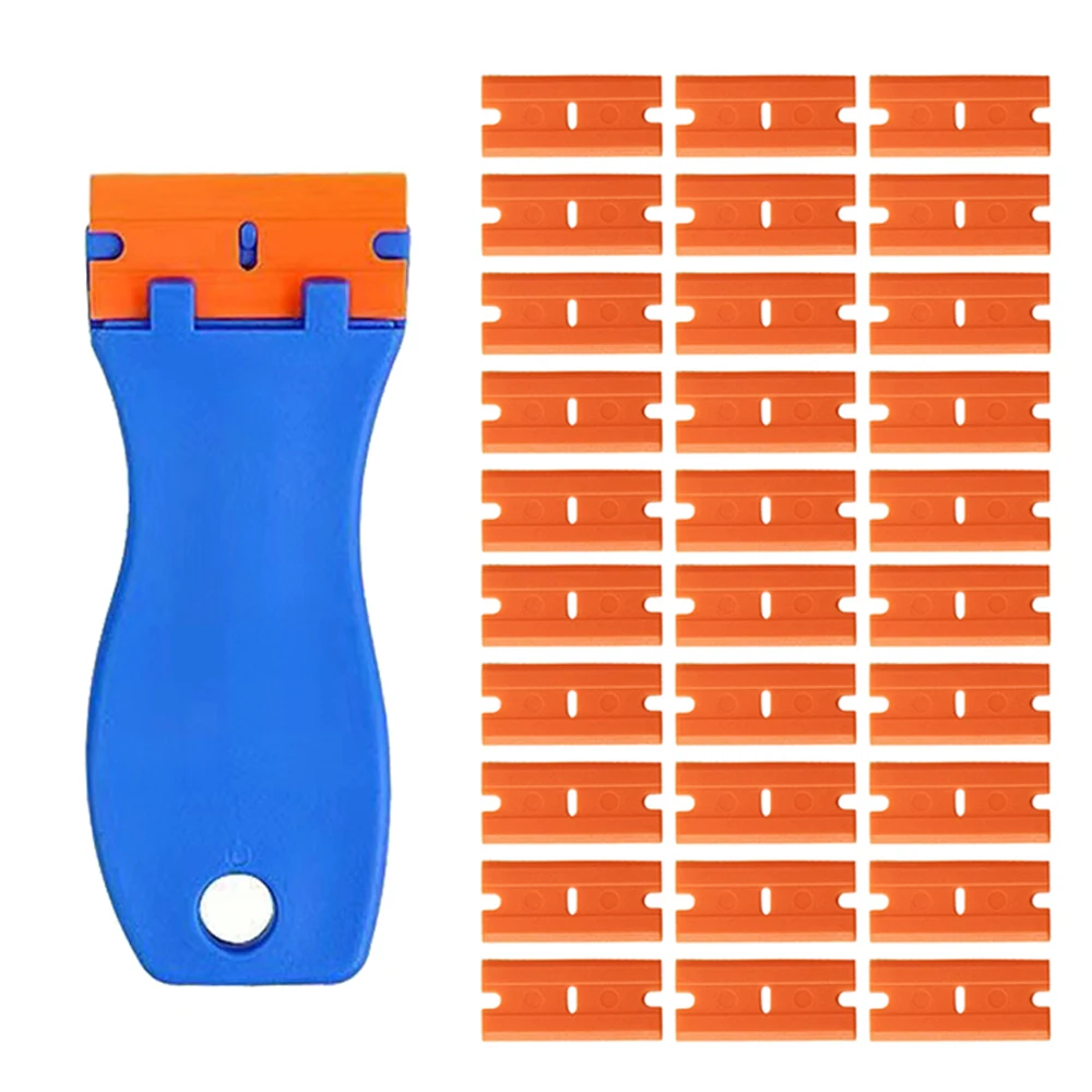 Spare Blades Car Film Window Plastic Handle Ceramic Glass Sticker Scraper Glue Car Film Tool Cleaning Knife Cleaning Tools E17