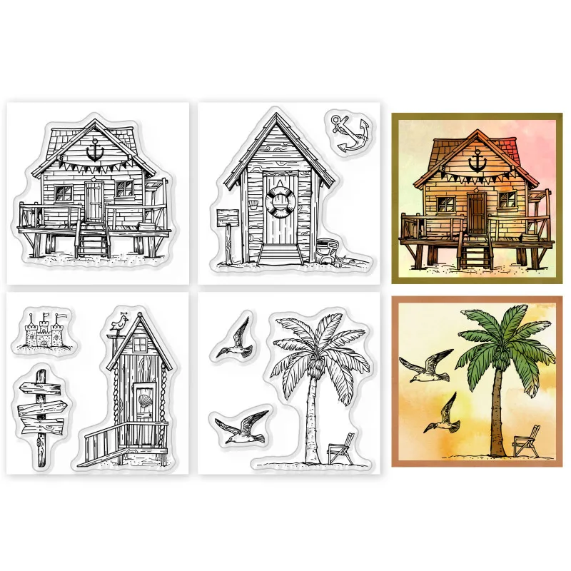 4Pcs Beach Hut Clea…