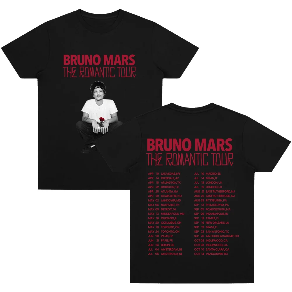 Bruno Mars 2026 The Romantic Tour tee American singer Bruno Mars