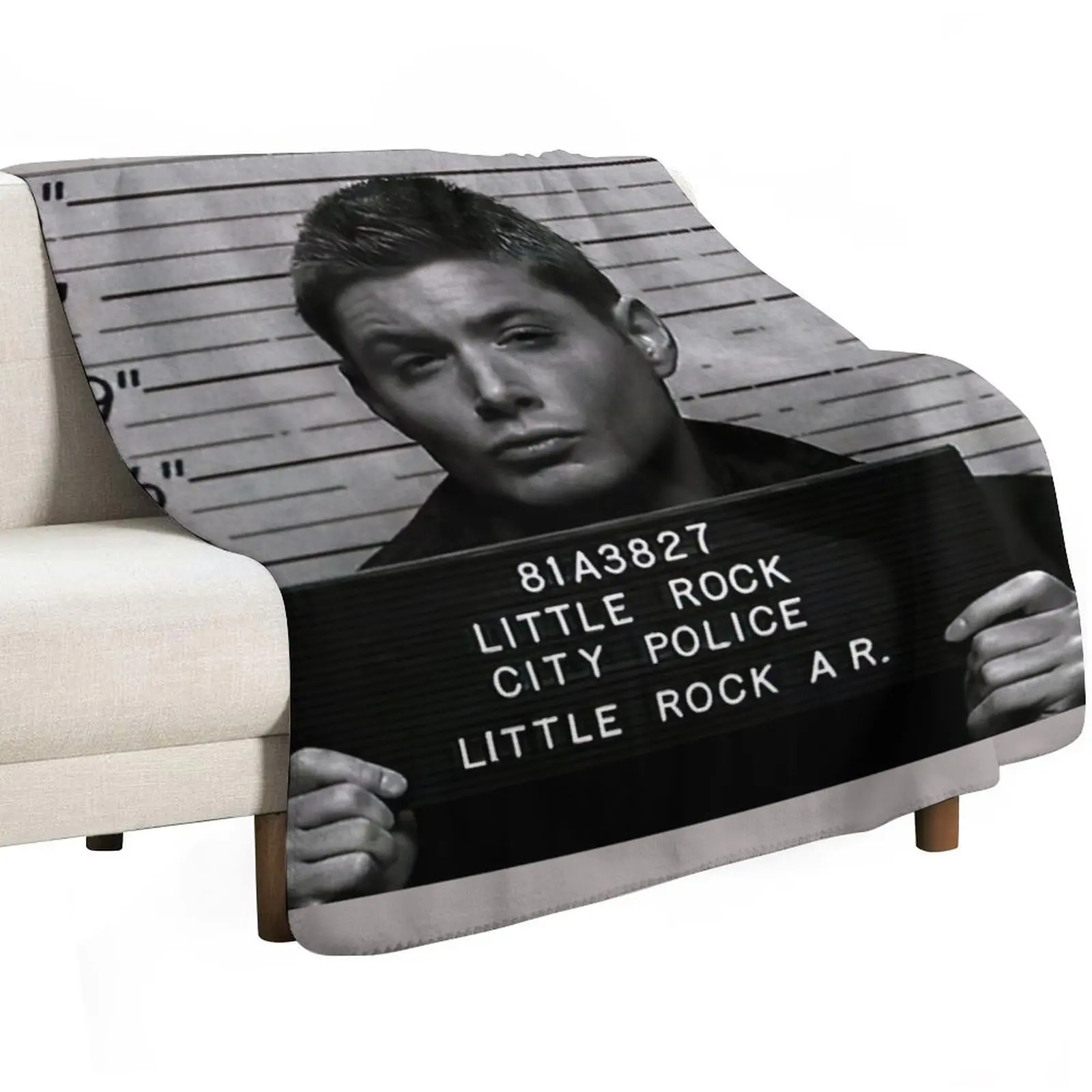 Supernatural - Dean Winchester Mugshot Throw Blanket Multi-Purpose Comforter Shaggy For Sofa Thin Sleeping Bag Blankets
