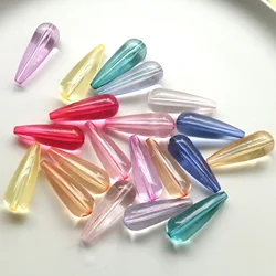 10pcs Japanese and Korean simple transparent color straight hole drops beads diy acrylic accessories earrings hair accessories