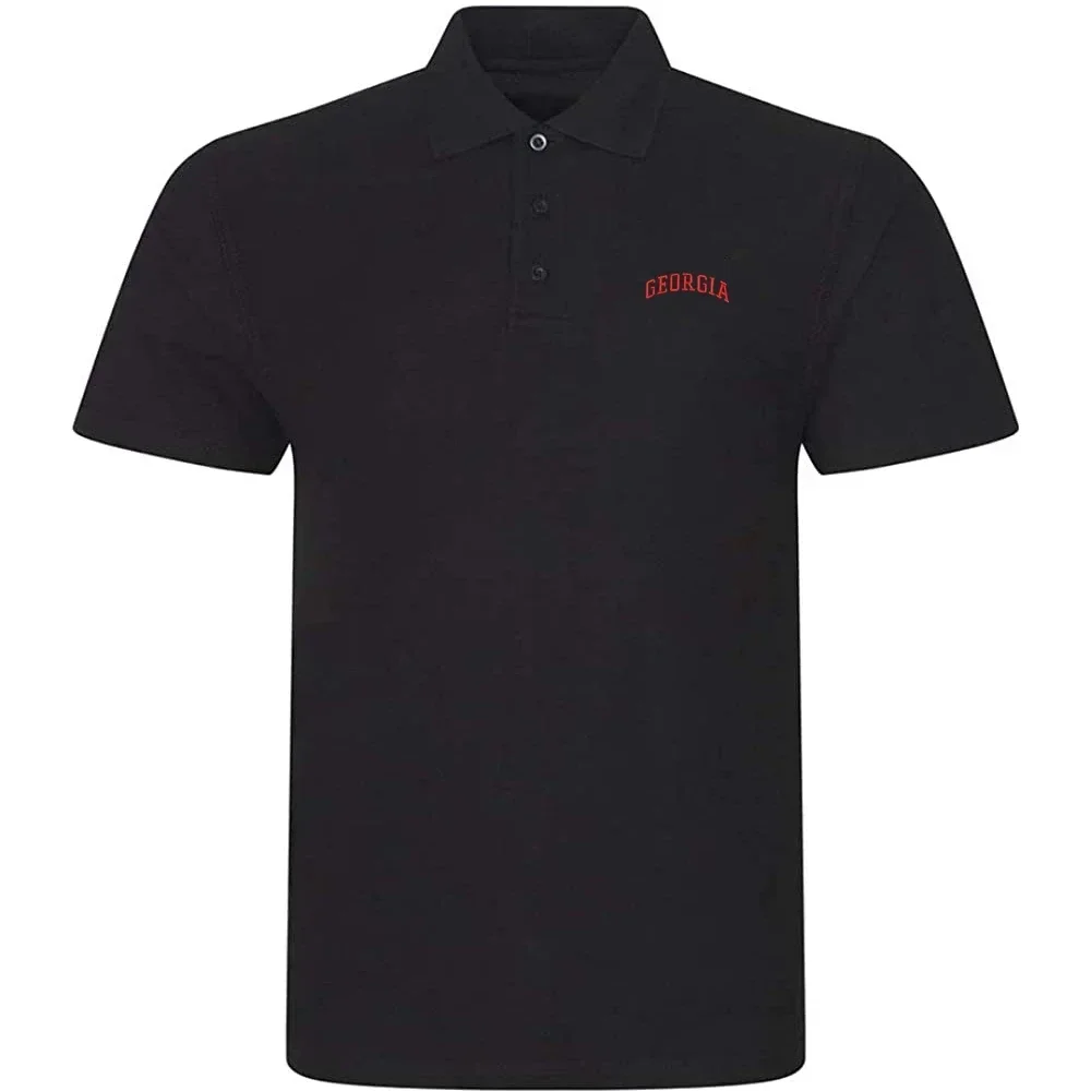 

Lyprerazy Men's Casual Polo Shirt Georgia - GA Embroidered Short Sleeve Golf Polo-Shirt