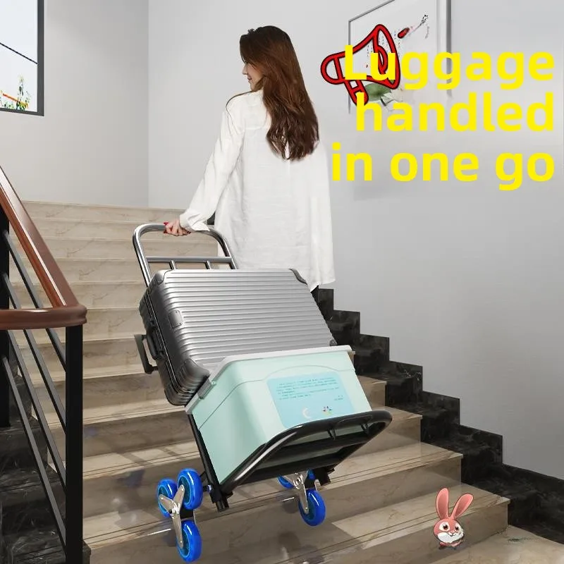 

Student Portable Lage Cart Stair Climbing Hand Pulling Suitcase Folding Travel Baggage Railway Vehicle Iron Material