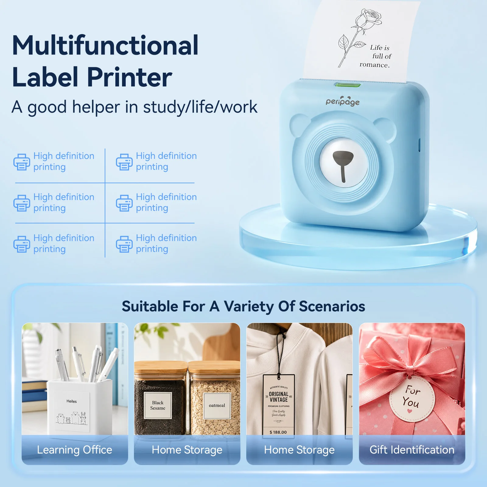 Portable Printer Compact Mobile Printing Device for On-the-Go Label Printing Needs