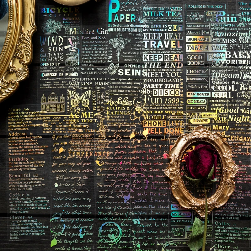 

3 шт./упак., английские наклейки для домашних животных, Золотая фольга, буквы, сделай сам, вырез, коллаж, материалы для скрапбукинга, водонепроницаемые наклейки, канцелярские принадлежности