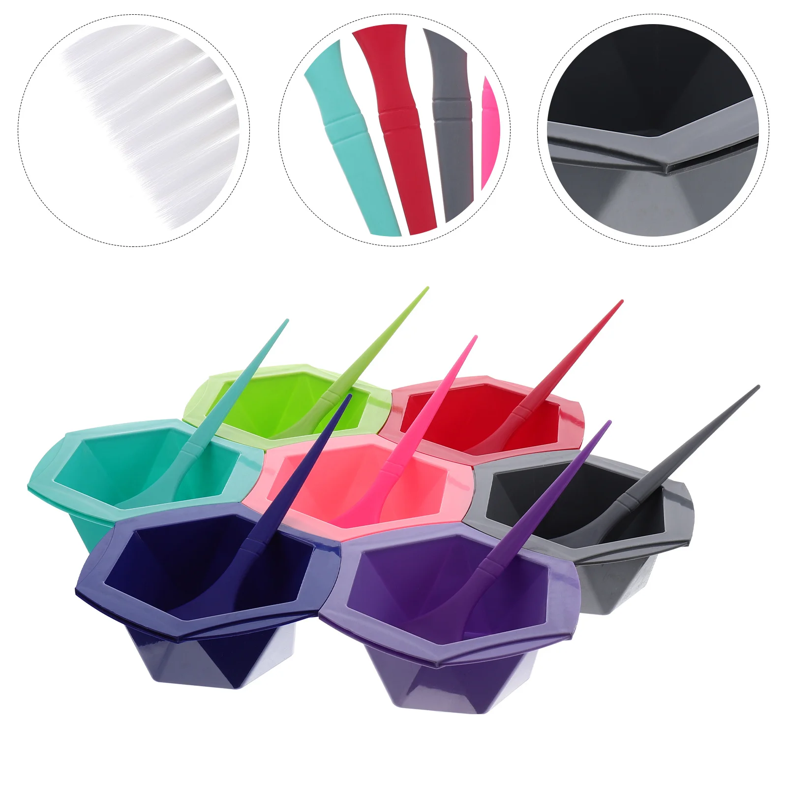 7Sets Hair Dye Kit Hair Coloring Tool Salon Household Hairdressing Supply Reusable Easy Clean Brush Bowl Set Bowl