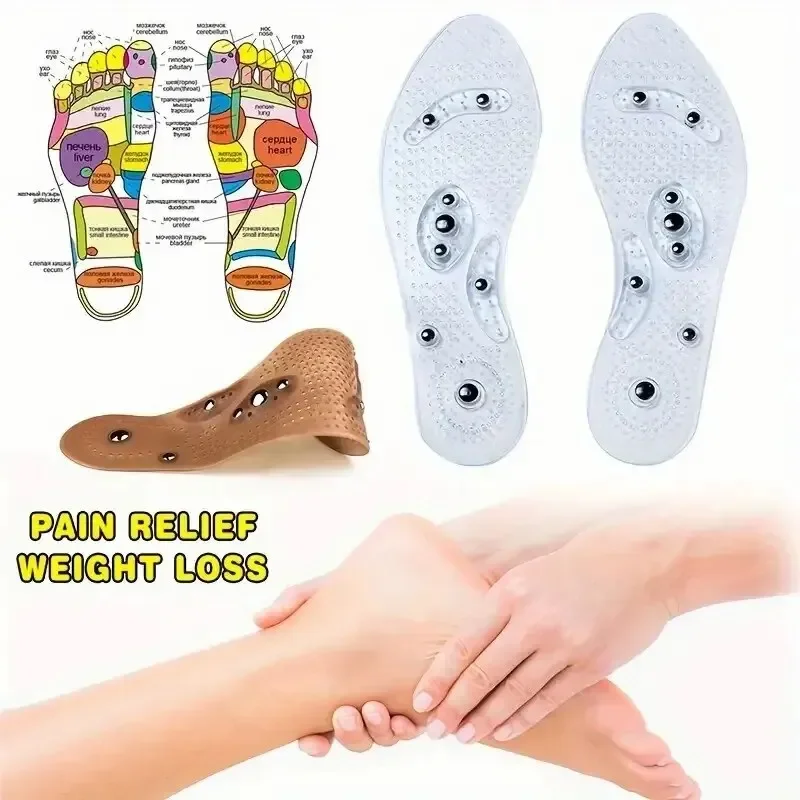 Magnetic Insole Foot Acupoint Massage Insole Lasting Magnetic Therapy Exercise Sweat-Absorbing Breathable Pad For Men And Women