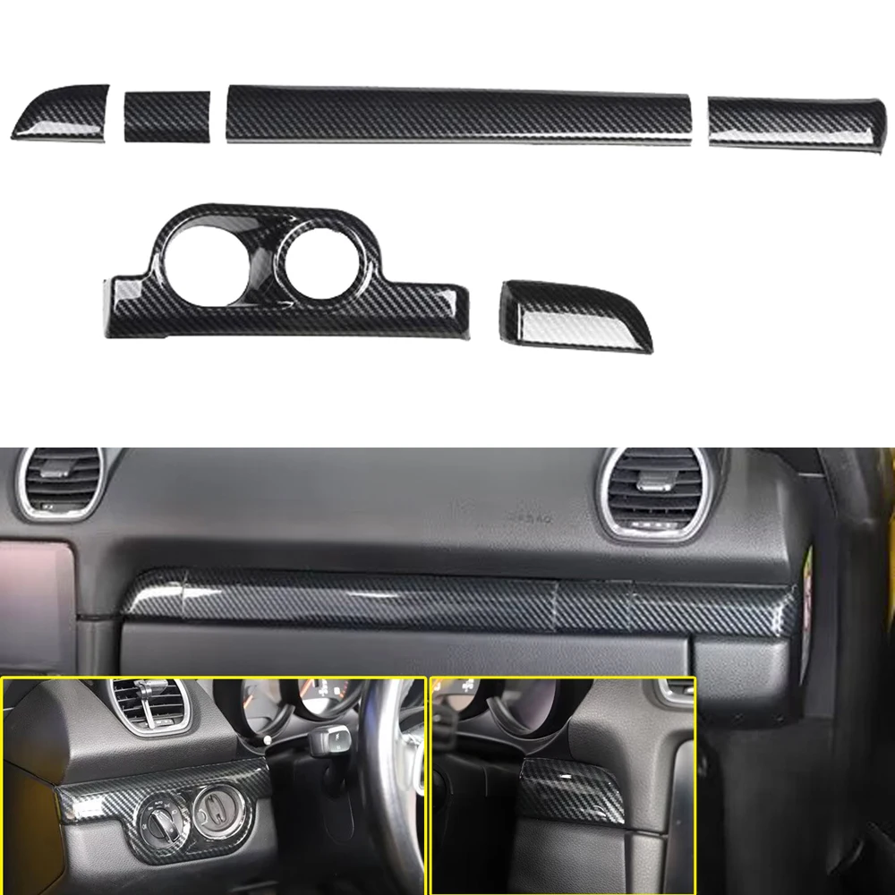 

Car Accessories For Porsche 718 2016-2023/ 991 2013-2019/ Boxster 2013-2015 ABS Carbon Interior Center Console Strip Cover Trim