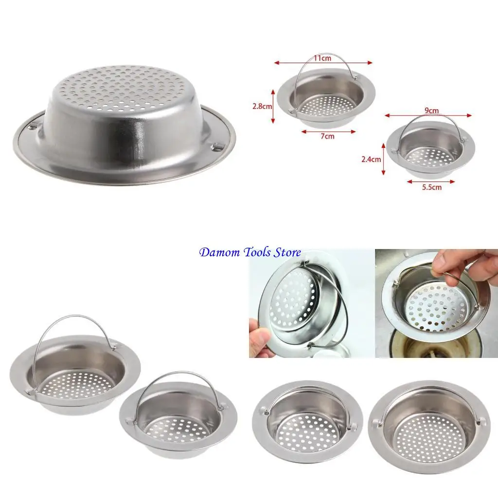 

57BE Kitchen Sink Strainer Waste Plug Drain Stopper Filter Basket Stainless Steel