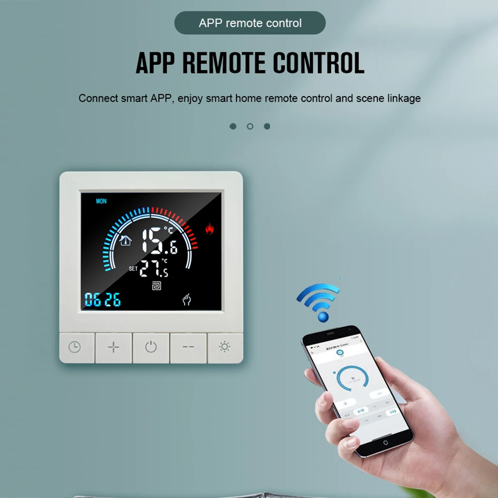 Programmable Digital Thermostat with Lock NTC Sensor Electric Heating Floor Temperature Controller Intelligent Wall Thermostat