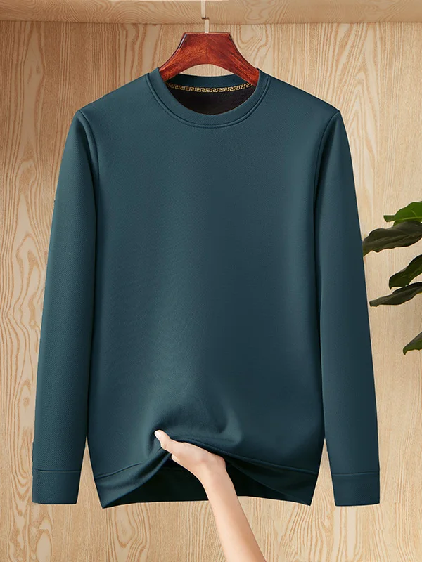 

Мужской круглый свитшот Ne Long Sve Fce на подкладке Thiened, теплое нижнее белье Busin Sle, одежда из полиэфирного волокна для поездок на работу