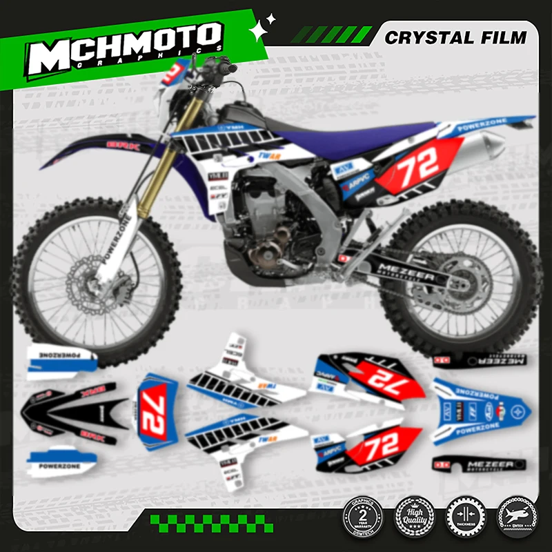 

MCHMFG для YAMAHA 2012 2013 2014 2015 WRF 450 полный комплект мотоциклетной графики фоновая наклейка клейкие наклейки наборы