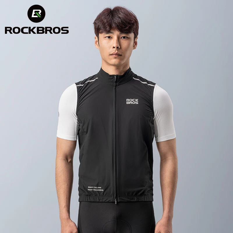 ROCKBROS Summer Cycling Vest Lightweight Quick Dry Waterproof Sleeveless Vest Tight Fit Cool Fabric Men Women Cycling Clothing