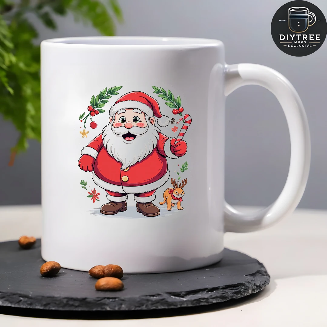 كوب كرتوني سانتا كلوز سعة 11 أونصة + كوب سانتا كلوز هدية عيد الميلاد للأطفال كوب قهوة مكتب عائلي #4