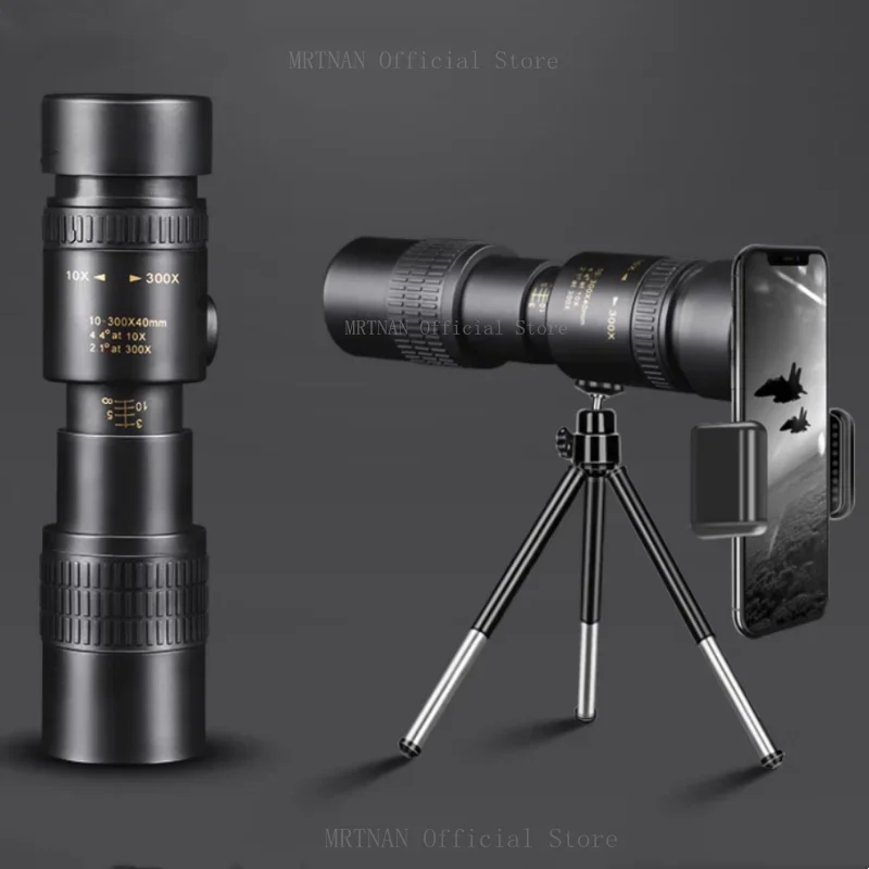 

10-300X Zoom Powerful Monocular Long Range Professional Binoculars Telescope High Quality BAK4-Prisms Portable for Camping