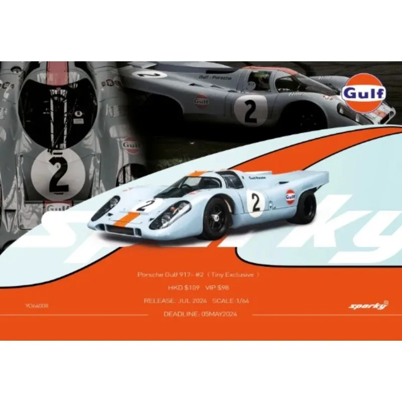 

TINY Sparky 1/64 Porsche 962 Le Mans 1988 17 2009 35, модель автомобиля из сплава, игрушки для мальчиков, подарки для друзей