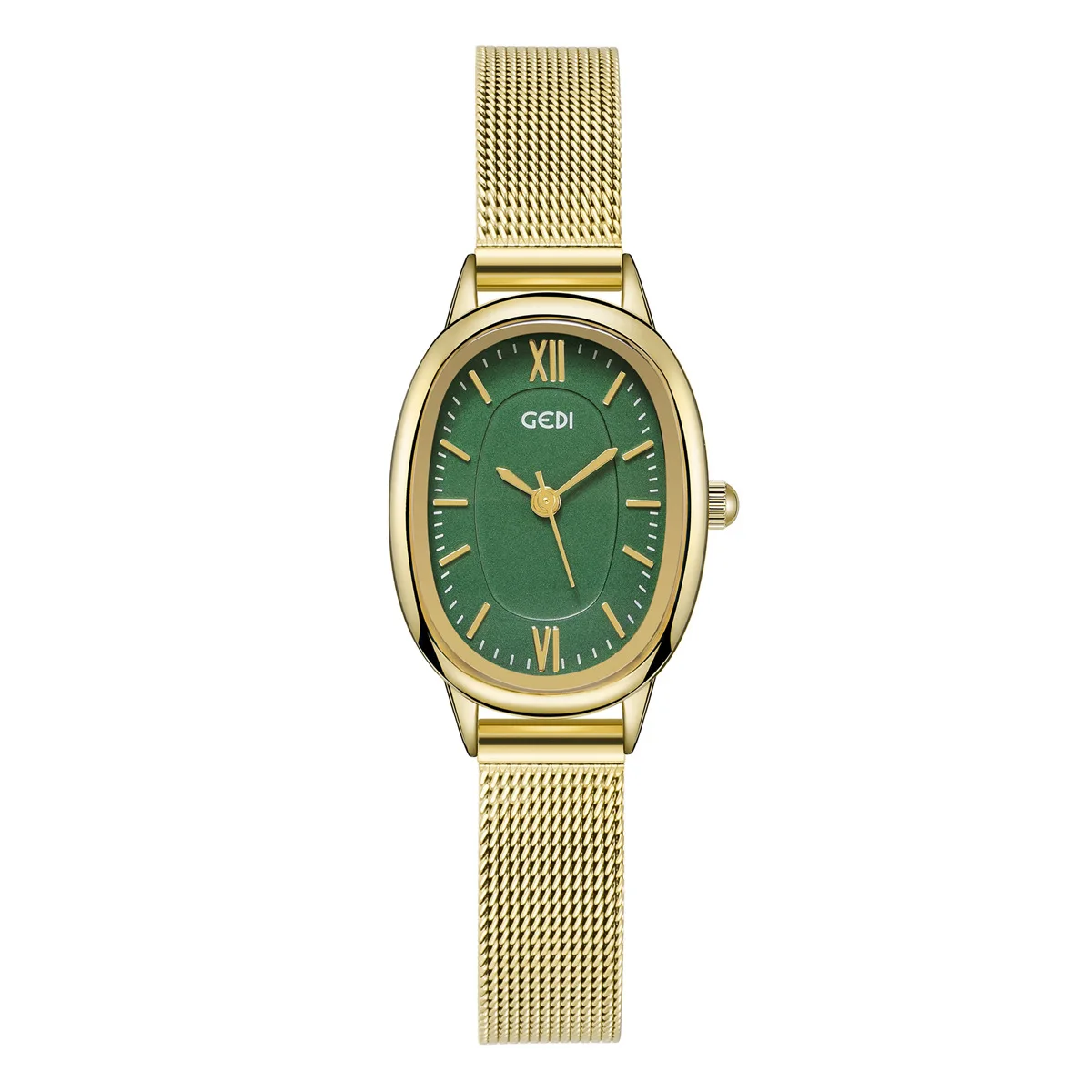 

Women's Watch Oval Dial Fashionable and Compact Quartz Watch Ladies' Waterproof Mesh Strap Bracelet