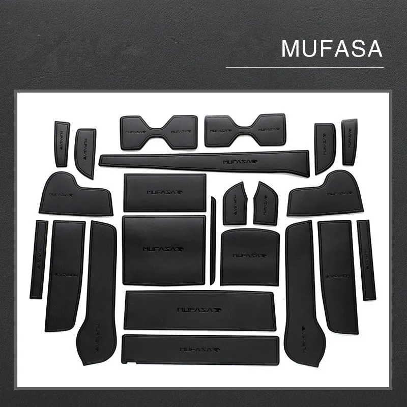 

23pcs Car Leather Door Slot Mat Coaster Storage Mat Anti-skid Mat For Hyundai MUFASA 2023 Left hand drive Auto Accessories