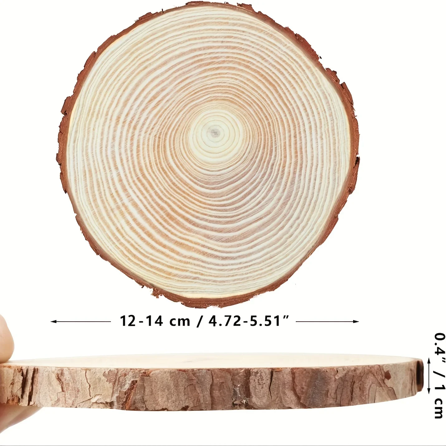 10 PCS Unfinished Pine Wood Slices for Centerpieces 5.1-5.5 Inch Round Wooden Discs with Tree Bark Cookies Circles