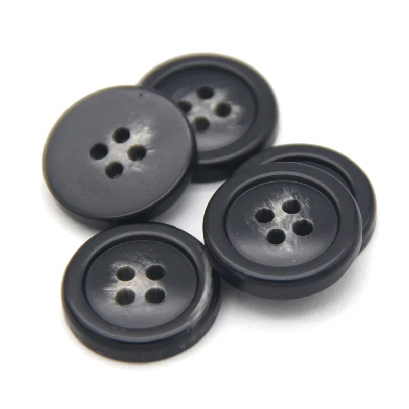 28mm Black Large Resin Imitation Horn Pattern Coat Buttons For Clothes Men Suit Jacket Decorative Sewing Accessories Wholesale