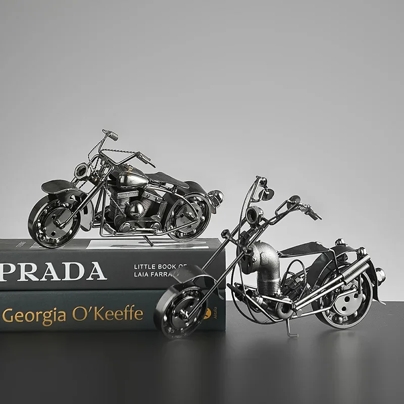 

Industrial Motorcycle Decor, Nostalgic Iron Model, Decorative Piece for Bar Home Display, Vintage Accent for Unique Space