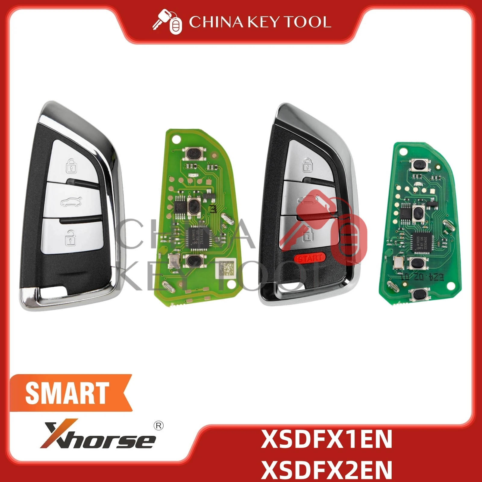 5PCS/LOT Xhorse XSDFX1EN XSDFX2 Small Knife Style Smart Key 3 Buttons Universal Remote 46 47 48 49 4A MQB48 MQB49 Reprogrammable