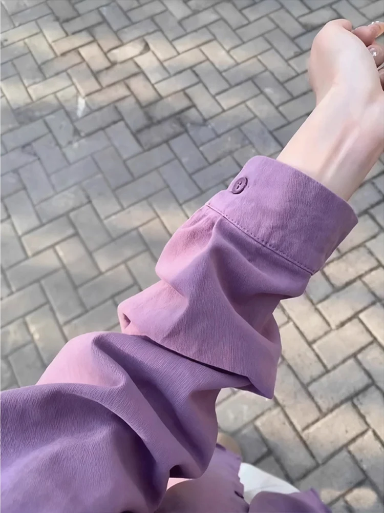 

Waed Pure Cotton Long Sve irt ex Осенняя верхняя одежда для поездок на работу Lazy Sle Пара irt Свободный крой Повседневная одежда