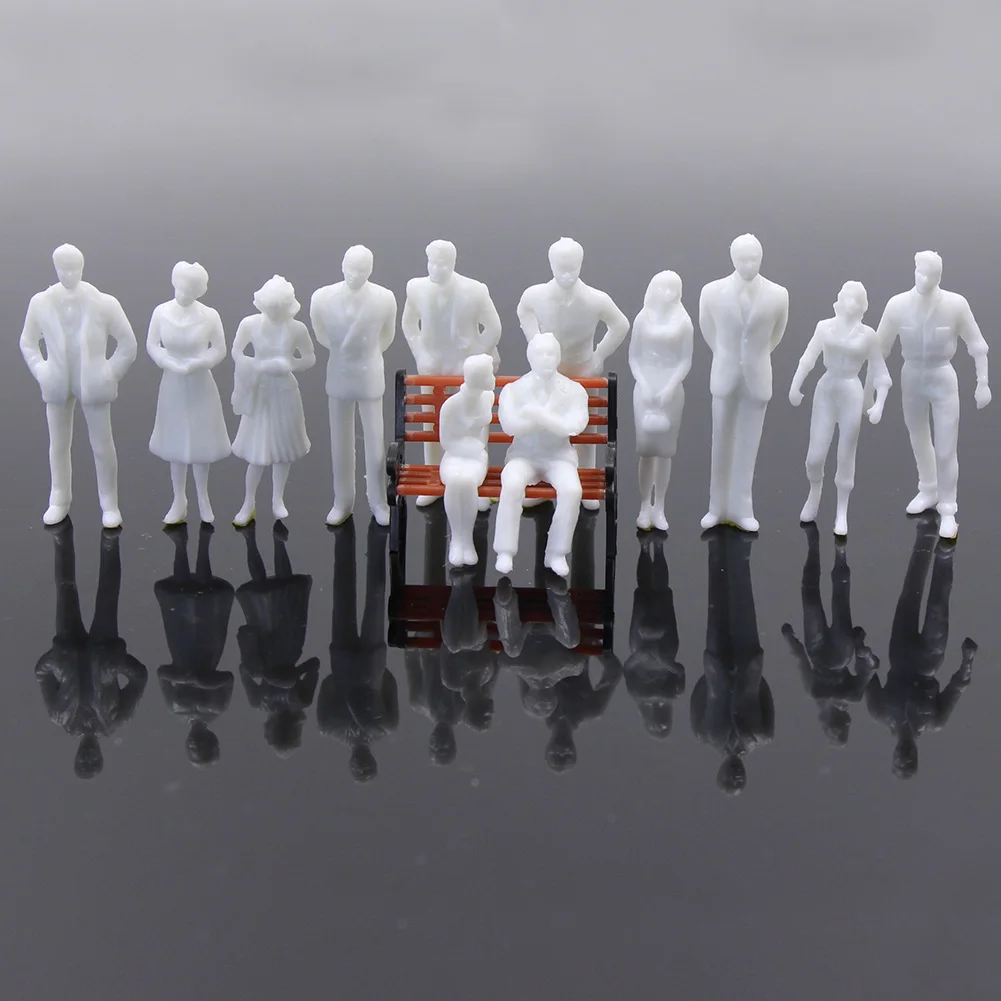 Evemodel P50B 100 pièces trains modèles échelle 1:50 figurines non peintes blanc O échelle personnes