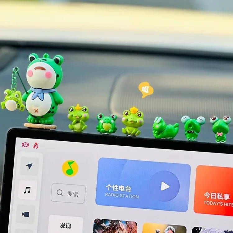 2024 Car Interior Decorations Solitary Frog Ornament Car Supplies Center Console Cute Stress Relief Frog Give a gift to a girl