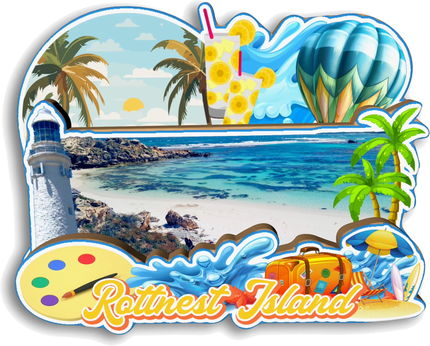 أديليد الحاجز العظيم الشعاب المرجانية أولورو الجبال الزرقاء جزيرة Rottnest نوسا أستراليا مغناطيس الثلاجة هدية تذكارية للسفر #6