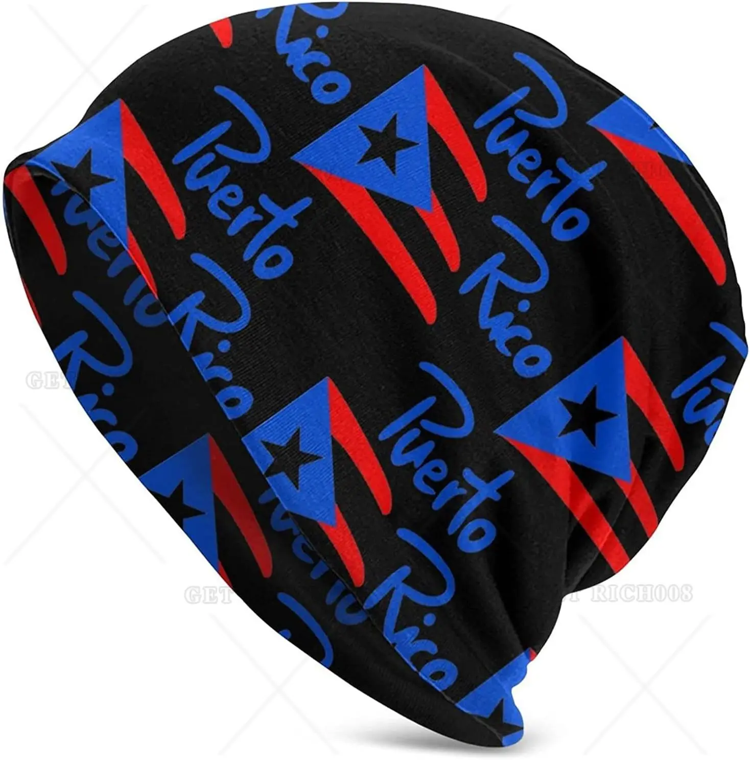 

Puerto Rico Flag Beanie Men Women Unisex Skull Winter Hats Cap Custom Teens Bonnet Comfortable One Size