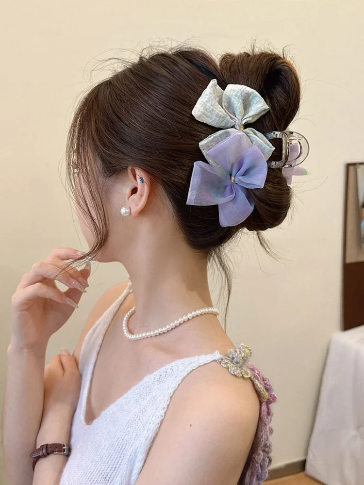 

Корейская заколка для волос с двойным узлом, женская новинка 2025 года, заколка Ele ark Fre Ouurst, оригинальный дизайн Fren