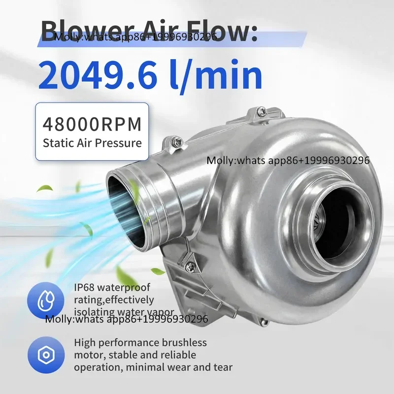 24V DC Brushless Built-In Driver Motor with Large Air Volume 2000L/min Centrifugal Fan Waterproof Air Blower for Dishwasher
