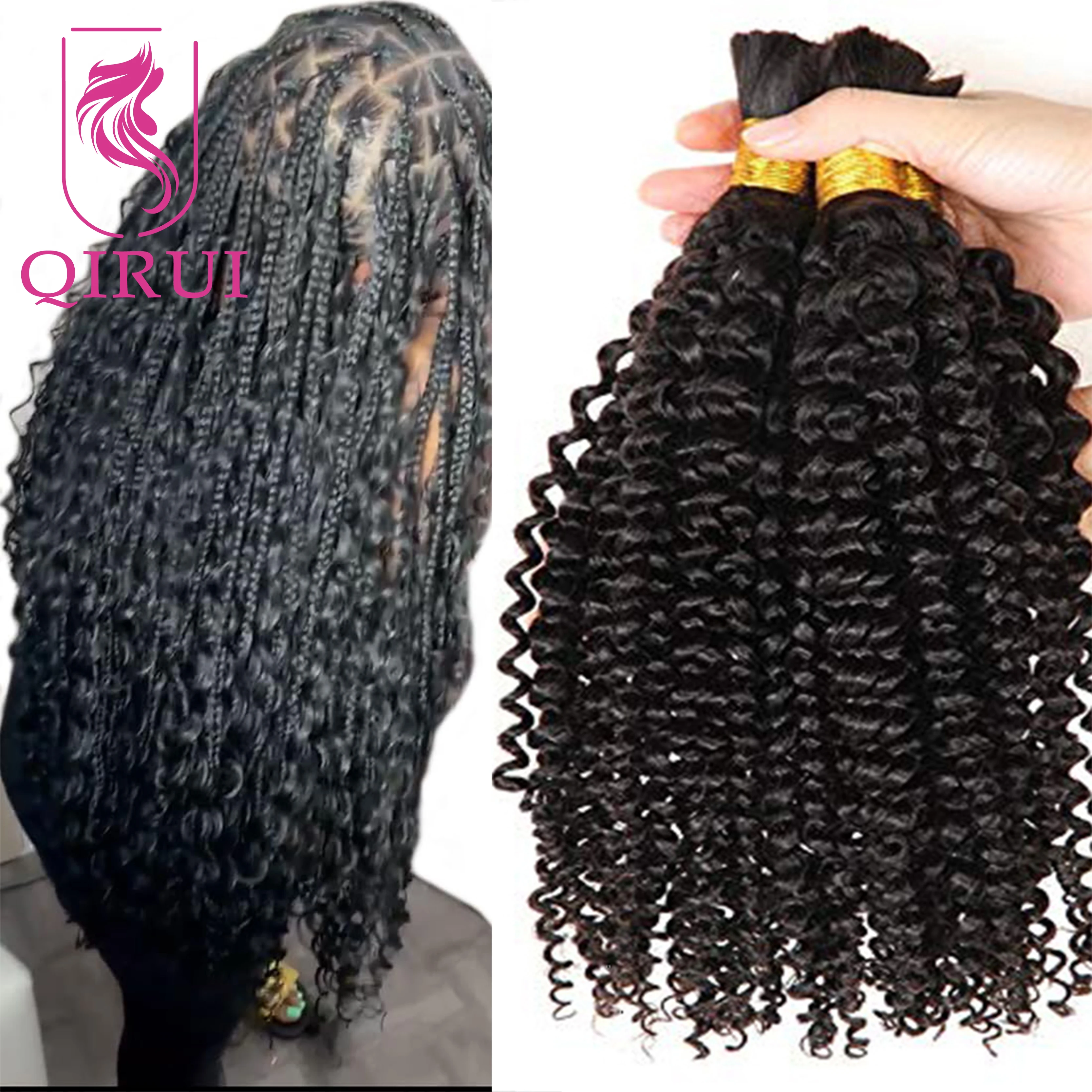 30Inch Kinky Curly Hair Unprocessed Human Hair Bulk For Braiding No Weft Braids Extensions Bundles Brazilian Bulk Hair