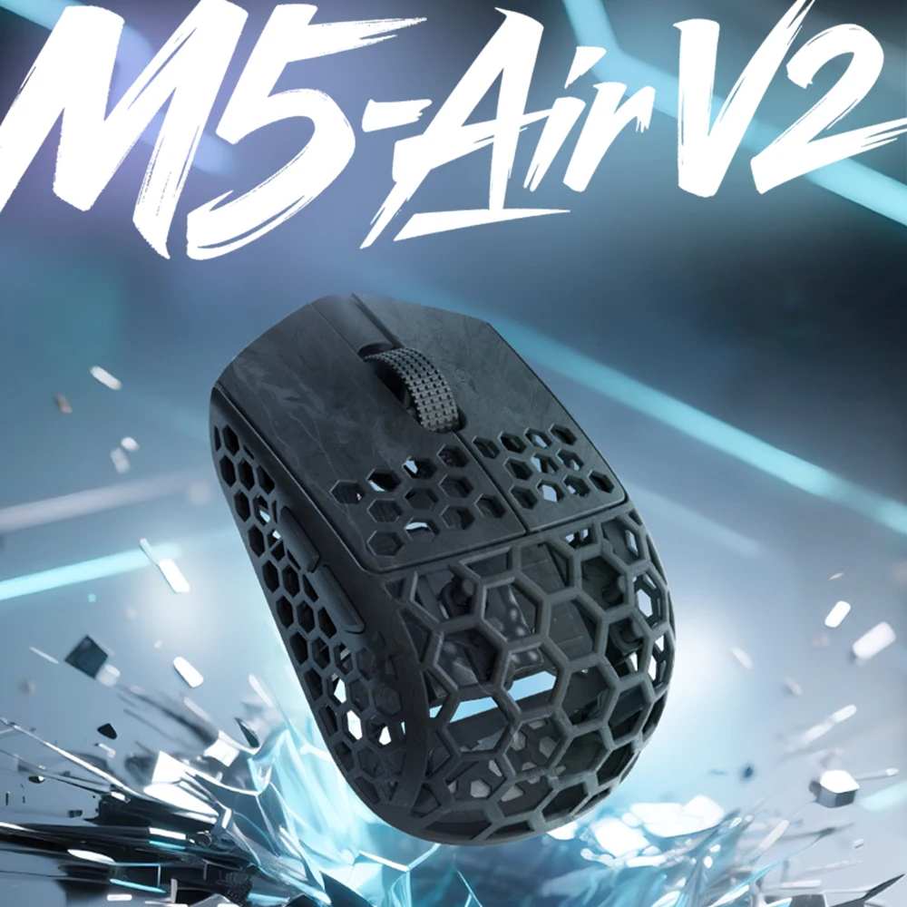 Darmoshark Gaming Mouse M5Air Forged Carbon Fiber Wireless 8K Macro Mouse 30KDPI Finger Grip Small Hand Mice 30g Lightweight