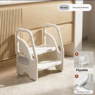 Imagen 4: Mesa de lavado para niños de dos/tres capas, taburete de escalada, taburete para lavar las manos para bebés, antideslizante y estable