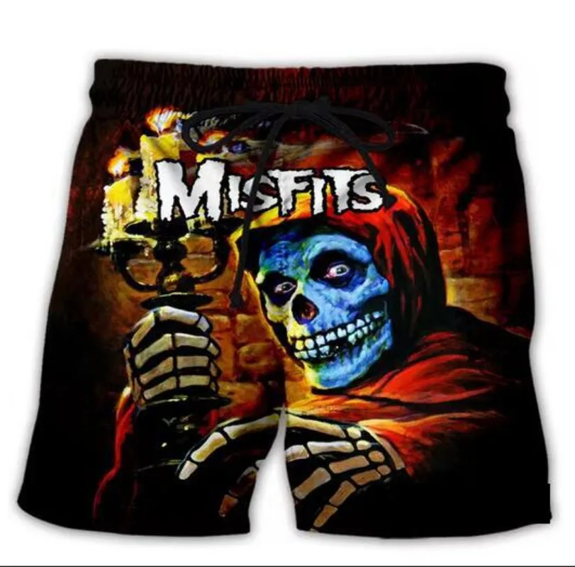 

New Men/Women Misfits 3D Printed Casual Shorts Fashion Streetwear Men Loose Sporting Shorts D015