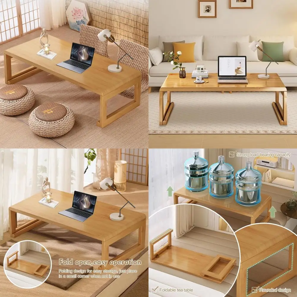 

Bamboo Folding Tea Table for Versatile Use in Home, Office, and Living Spaces