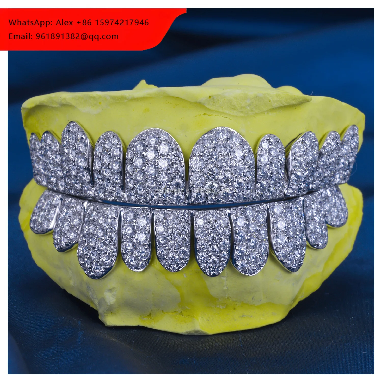 

Hip Hop Jewelry S925 Silver 10K 14K 18K Solid Gold Iced Bling Top Bottom VVS D Moissanite Diamond Teeth Grillz Third Party