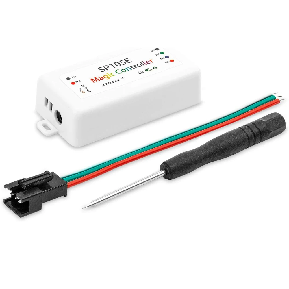 

Беспроводной Bluetooth-контроллер SP105E Приложение iOS/Android для WS2811 WS2812B WS2815 WS2813 WS2801 SK6812 WS2815 SK9822 APA102 и т. д.