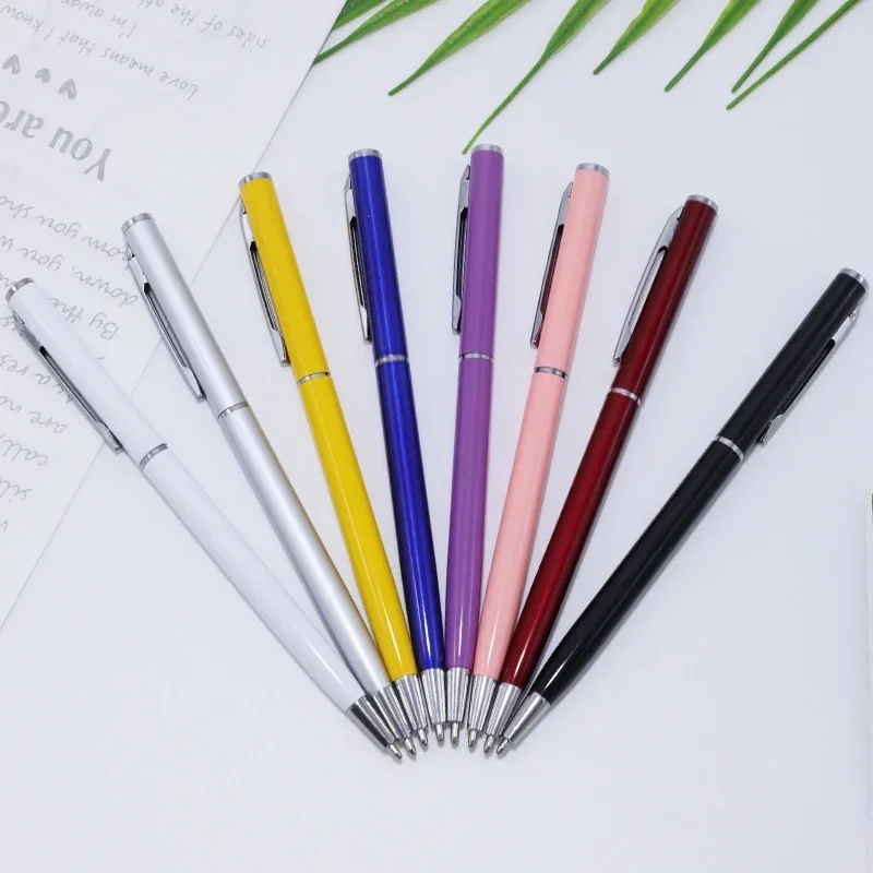 50 Pcs Metal Ballpoint Pen Rose Gold Pen Custom Logo School&office Supplies Stationery Business Gift Lettering Engraved Name