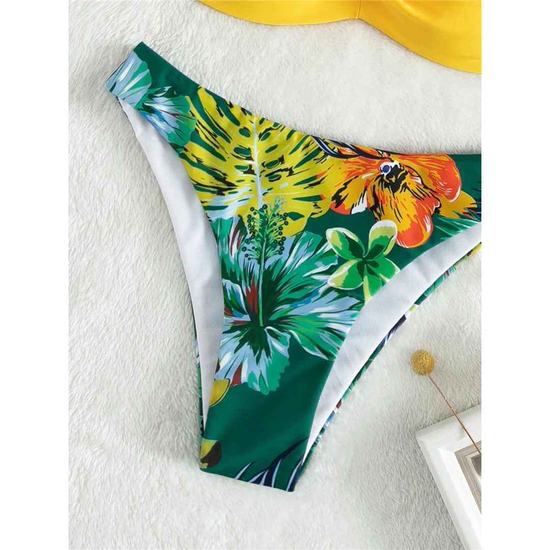 Bikini mit Blumenmuster, Push-up-Badeanzug, Damen-Badebekleidung, zweiteiliges Bikini-Set mit BH-Einlagen, Badeanzug, Badebekleidung, Modell V6296. – Detail 27